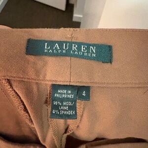 Lauren Ralph Lauren Tan Wool Blend Trousers